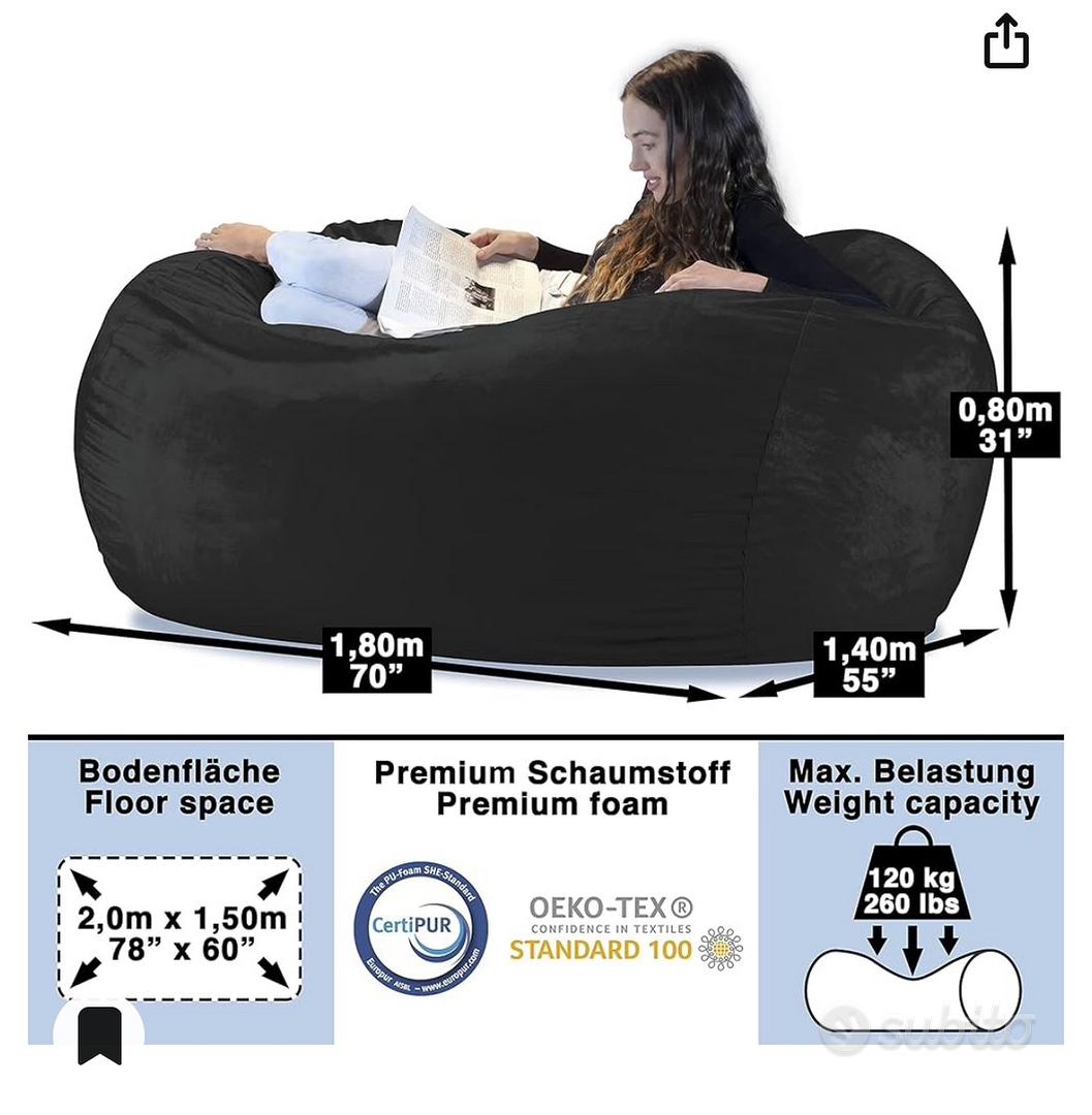 Pouf - Poltrona Sacco - Bean Bag XXL in memory - Arredamento e Casalinghi  In vendita a Reggio Calabria