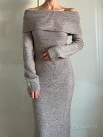 Vestito lungo spalle scoperte H&M colore marrone