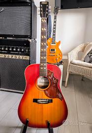 Chitarra acustica copia vintage Gibson Hummingbird