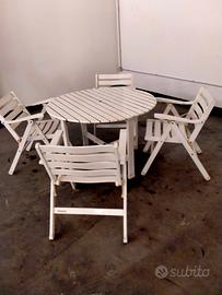 Set tavolo tondo e 4 sedie Foppapedretti 