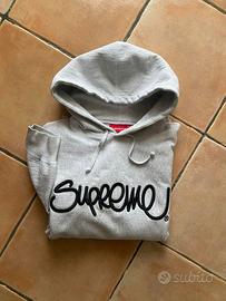 Supreme felpa con cappuccio Raised Script grigio