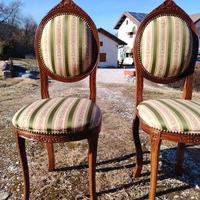 coppia sedie in legno imbottite