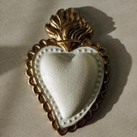 Cuore sacro ex voto fiamma oro