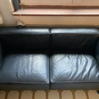 Divano in Pelle Nera Stile Le Corbusier (LC3), 2 P