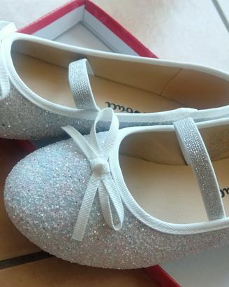 Ballerine ragazza color panna glitter taglia 32 