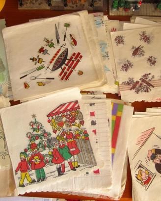 TOVAGLIOLI DI CARTA 1950-60-SERVIETTE-Papierhandtü
