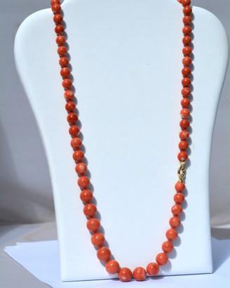 Collana Corallo con chiusura Oro 750
