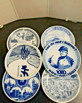 6 piatti commemorativi in porcellana danese
