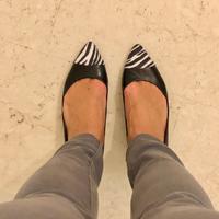 NUOVE Ballerine nere con punta zebrata