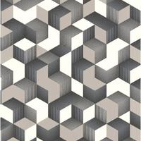 carta da parati cubi 3D argento