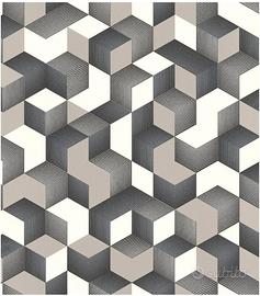 carta da parati cubi 3D argento