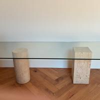 Tavolino vetro e marmo