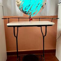 Toeletta antica ferro battuto e marmo