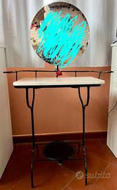 Toeletta antica ferro battuto e marmo