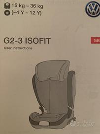 Seggiolino Auto ORIGINALE Volkswagen G2-3 ISOFIT