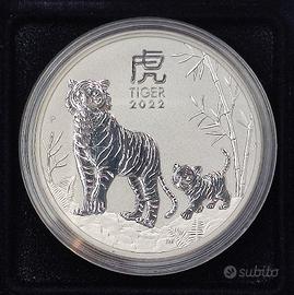 1 oncia Argento Lunar III 2022 Australia Tigre