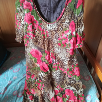 Vestito fiori leopardato pura seta