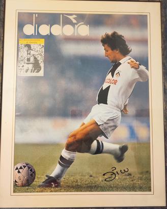 poster incorniciato Zico udinese 