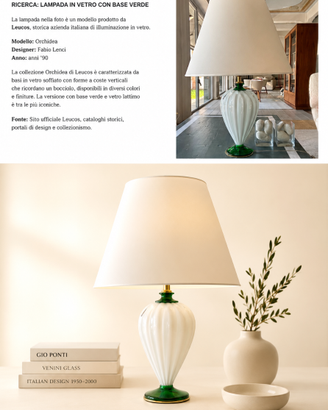 lampada da tavolo LEUCOS ORCHIDEA modernariato