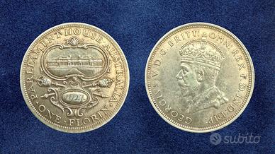 Moneta Australia 1 Fiorino Argento 1927 Parlamento