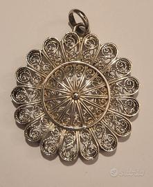 CIONDOLO FLOREALE VINTAGE IN ARGENTO STERLING 925