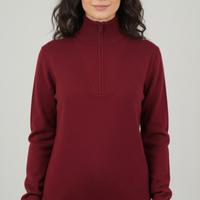Maglia a collo alto mezza zip in misto lana 