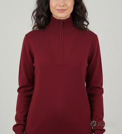 Maglia a collo alto mezza zip in misto lana 