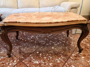 Tavolino classico in legno + Specchiera dorata