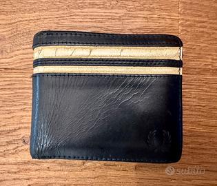 Portafogli uomo Fred Perry Navy vintage pelle nera
