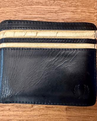 Portafogli uomo Fred Perry Navy vintage pelle nera