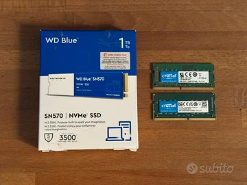 16GB Crucial DDR4 2666 + 1TB SSD NVMe WD SN570
