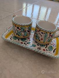 Set tazzine e vassoio Deruta