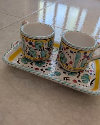 Set tazzine e vassoio Deruta