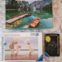 3 PUZZLE ORIGINALI da 1000 500 80 PZ vari soggetti