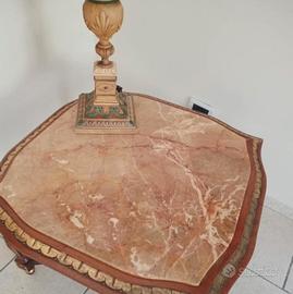 tavolino classico in legno e marmo