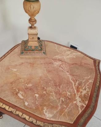 tavolino classico in legno e marmo