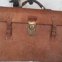 Borsa cartella pelle cuoio vintage