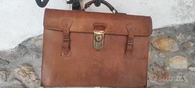 Borsa cartella pelle cuoio vintage