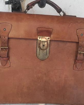 Borsa cartella pelle cuoio vintage