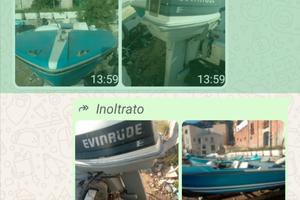 barca in vetroresina M4 con fuoribordo evirud