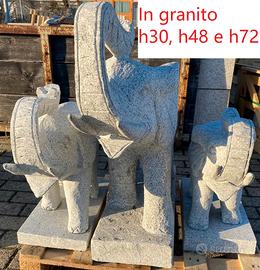 Elefante in vero pietra granito