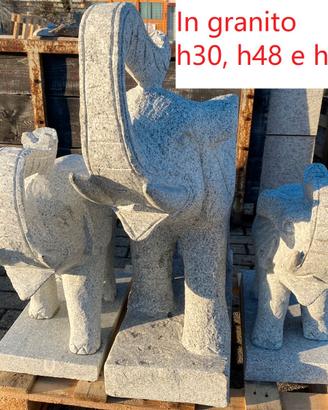 Elefante in vero pietra granito