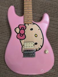 Chitarra elettrica Fender Hello Kitty rosa