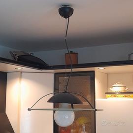 Lampadario a sospensione moderno nero e vetro