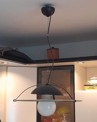 Lampadario a sospensione moderno nero e vetro