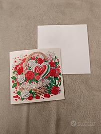 Biglietto di auguri fatto a mano - tecnica diamond