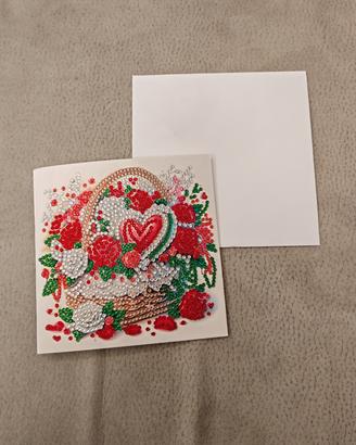 Biglietto di auguri fatto a mano - tecnica diamond