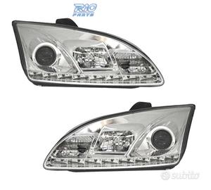 FARI FORD FOCUS 04-08 LUCE DIURNA REALE FONDO CROM
