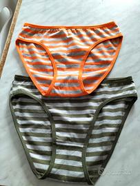 2 paia mutandine rigate donna in cotone 