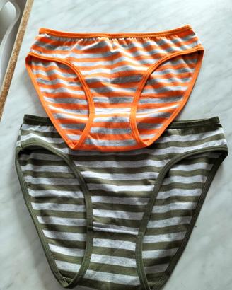 2 paia mutandine rigate donna in cotone 